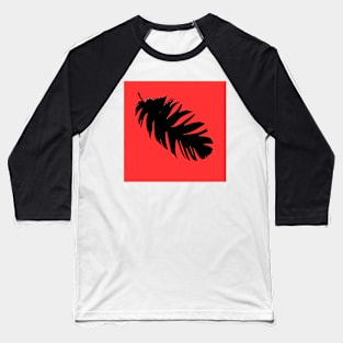 Feather in Black and Red Baseball T-Shirt